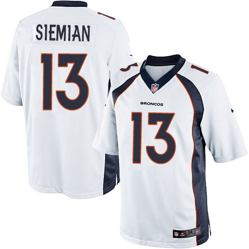 Youth Elite Trevor Siemian Nike Jersey White Road - #13 NFL Denver Broncos